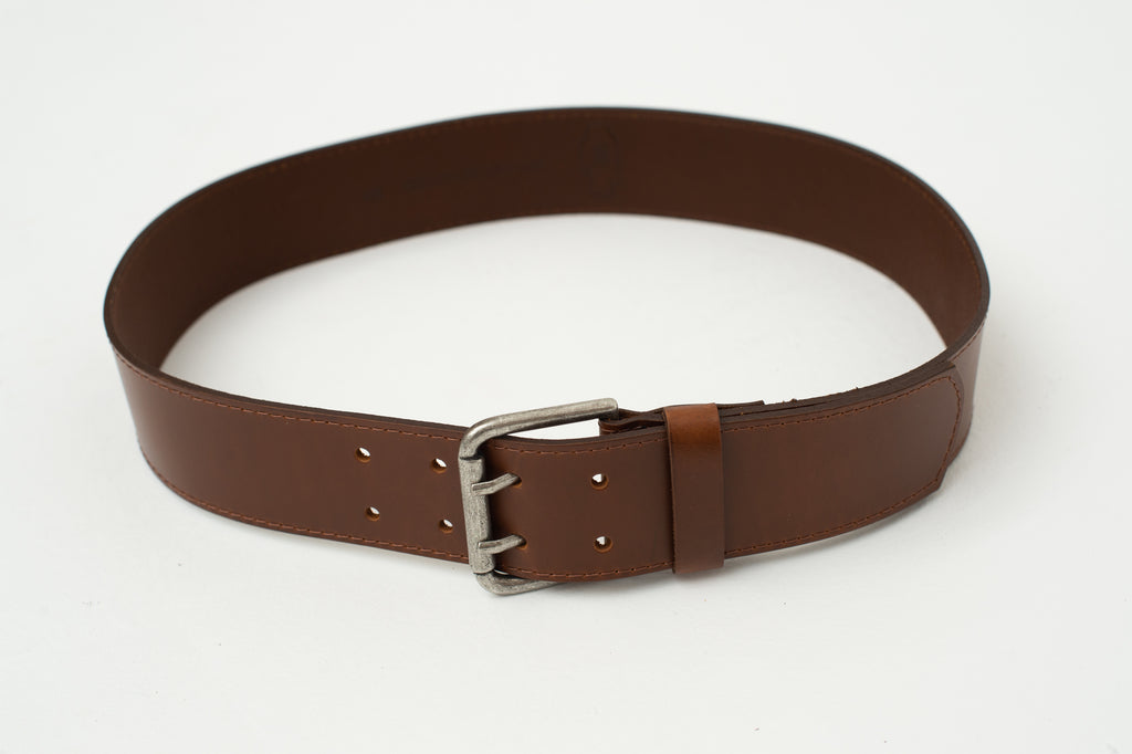 Cognac riem met dubbele sluiting