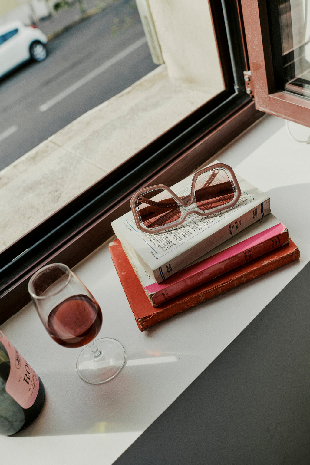 Onassis zonnebril taupe / pink