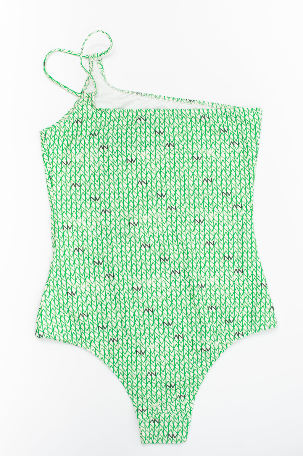 Green asymmetrical swimsuit