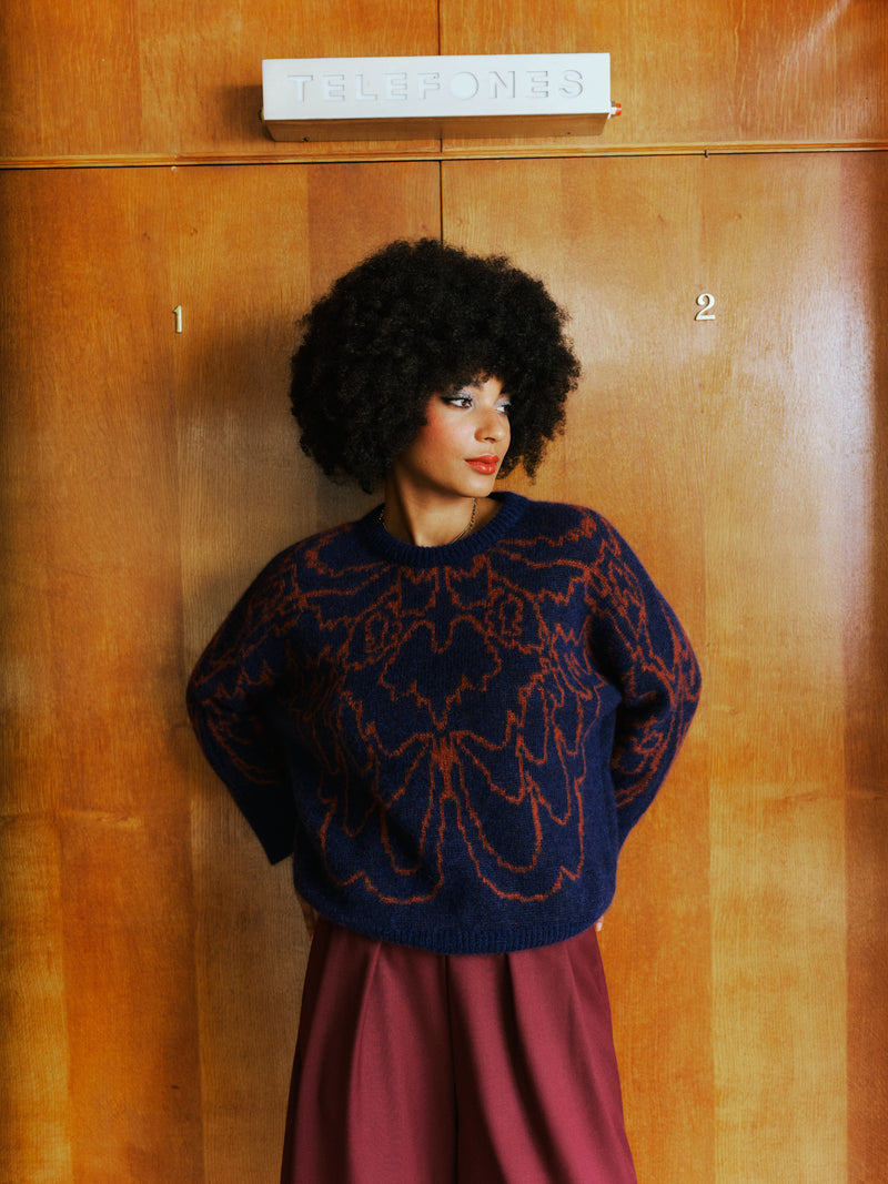 Pull nuit Alvik en indigo