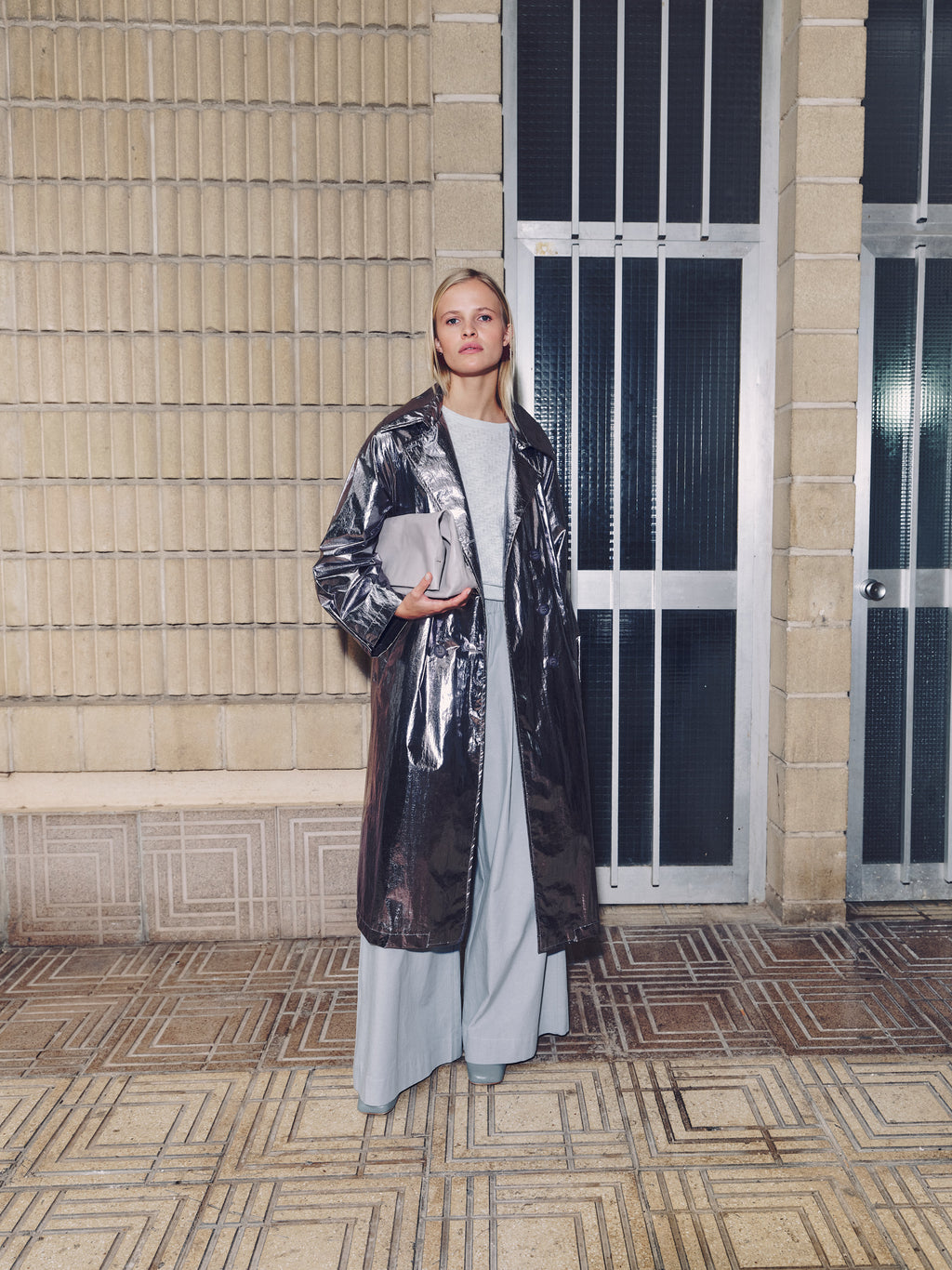 Manteau trench en argent Ferdi