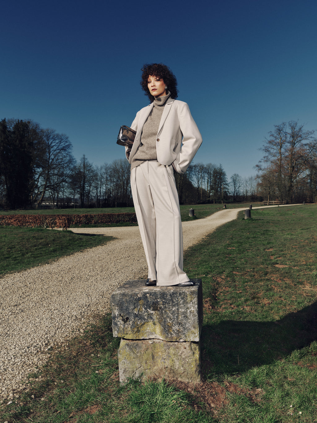 Cezar broek in light grey blend