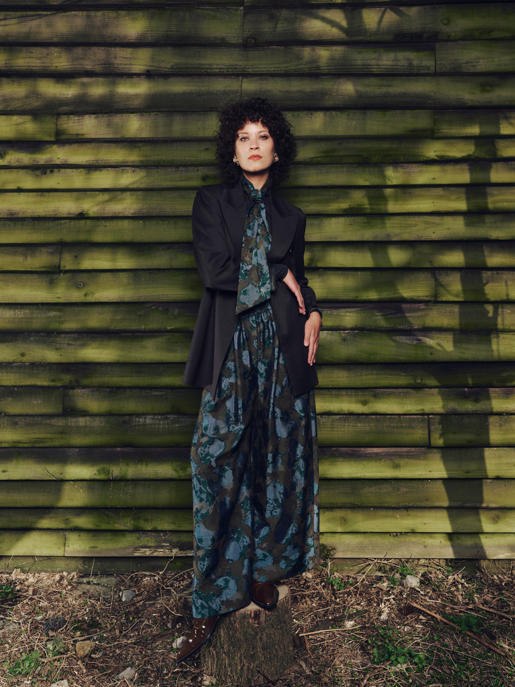 Freddy trousers in rivergreen jacquard