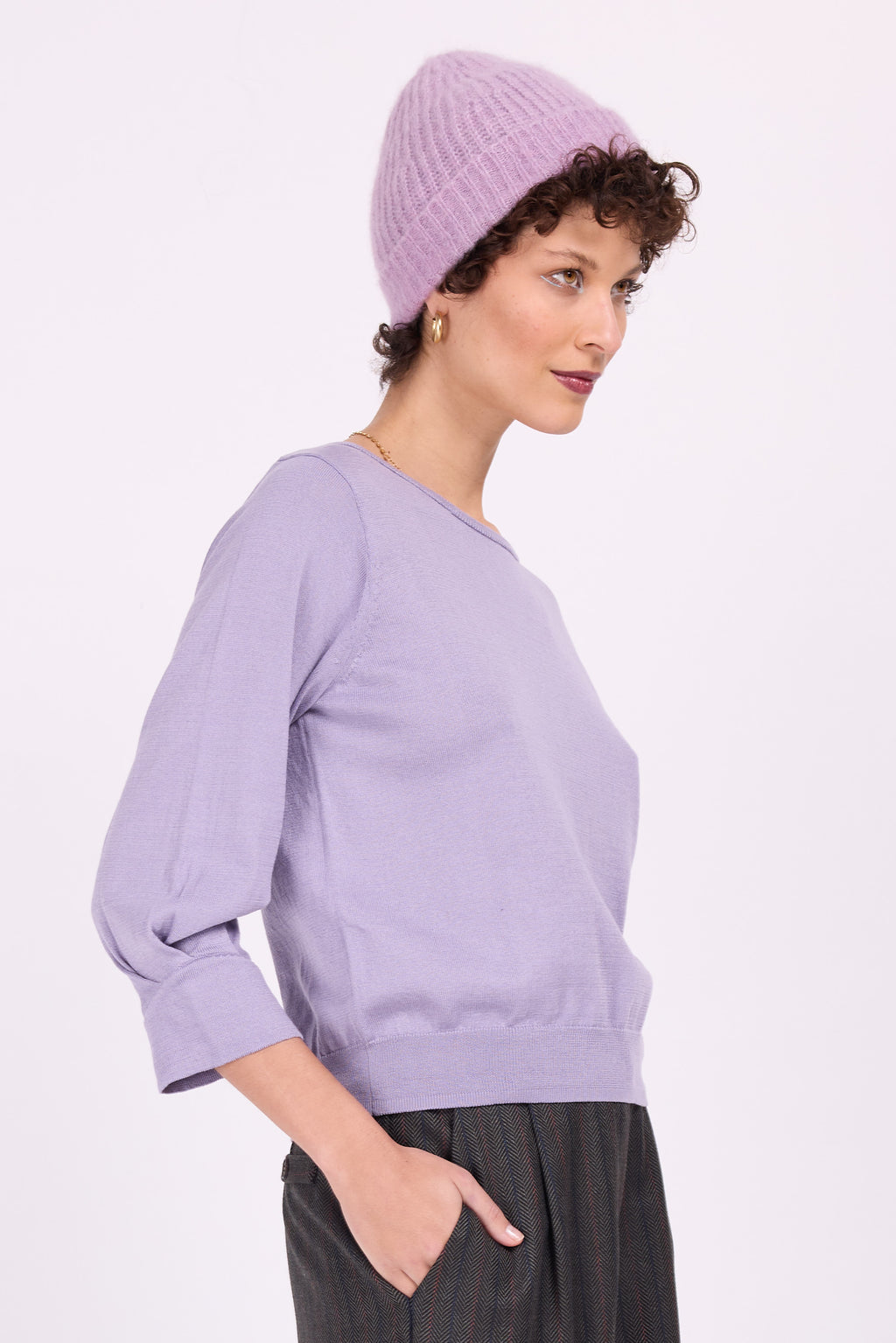 Falco Lavendel-Baumwollpullover