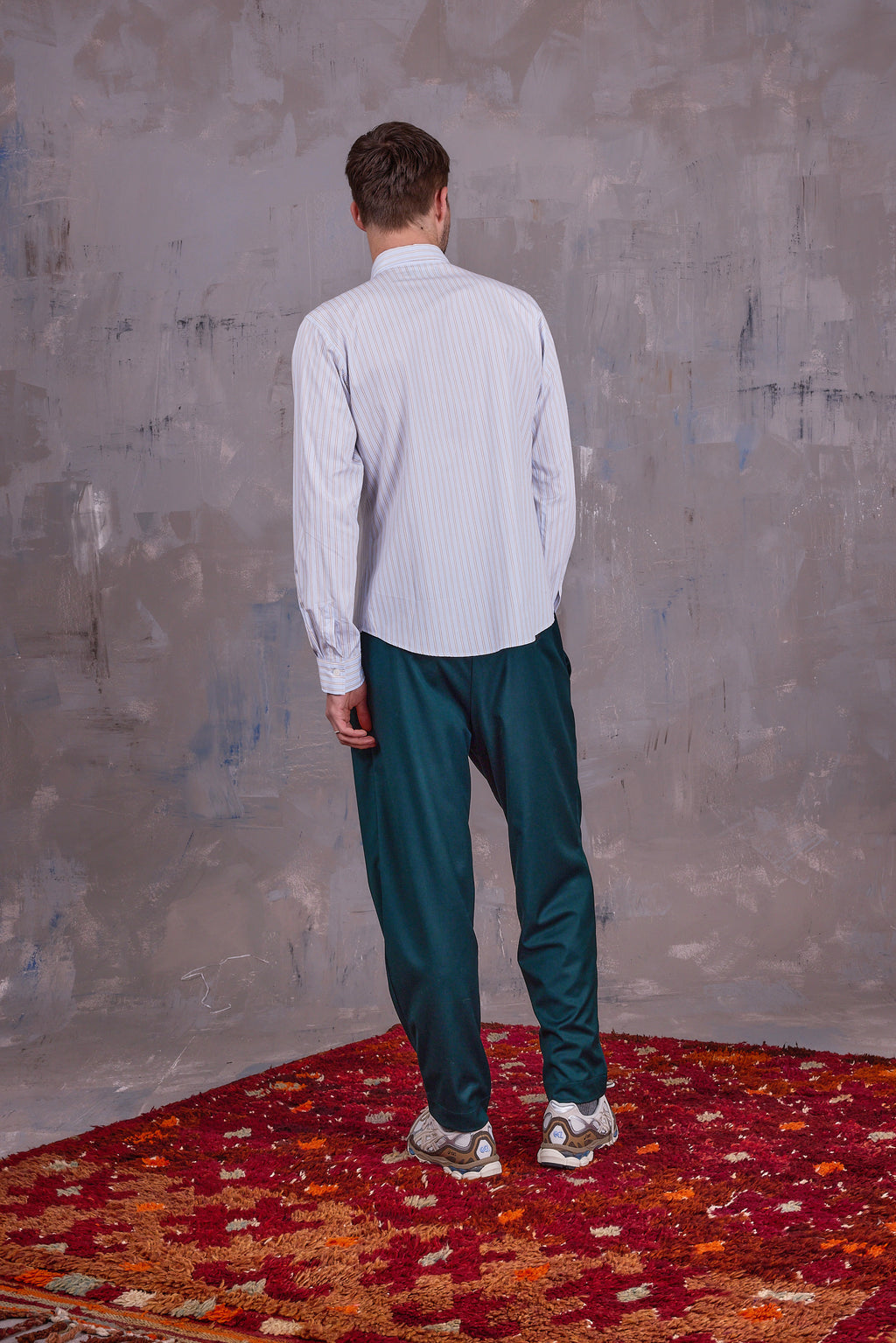 Godfried hemd in blue brown vintage cotton stripes