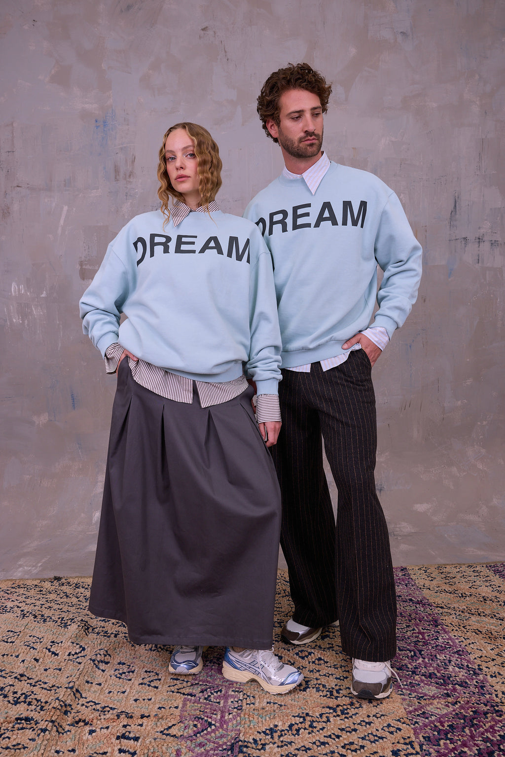 Godfried hemd in blue brown vintage cotton stripes