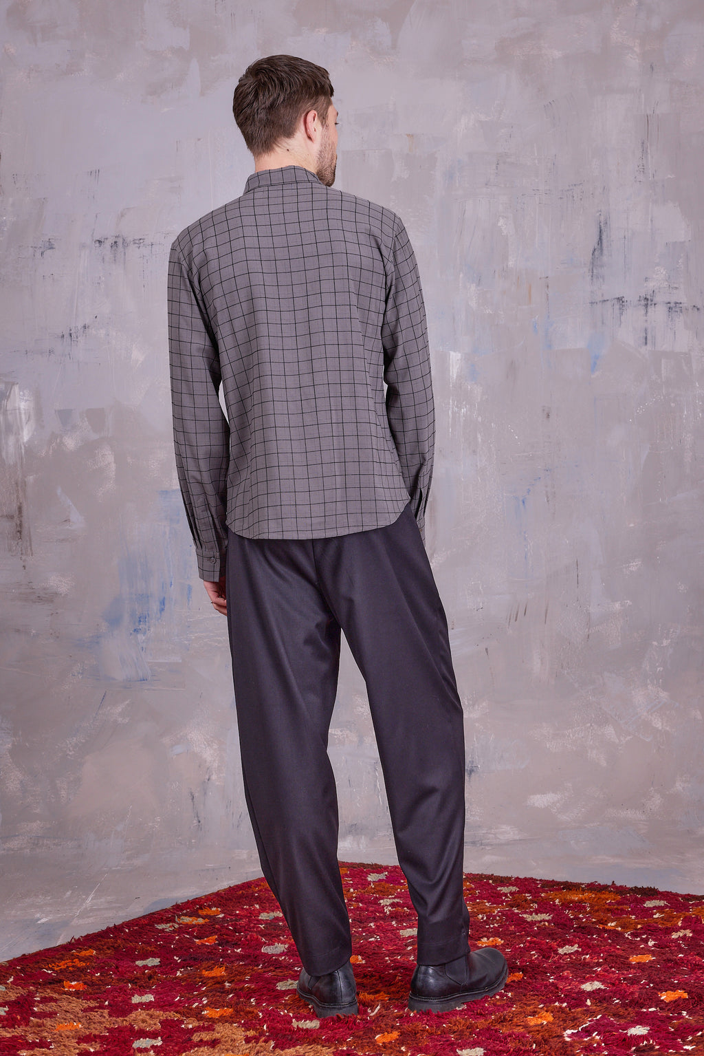 Godfried shirt in grey black checks