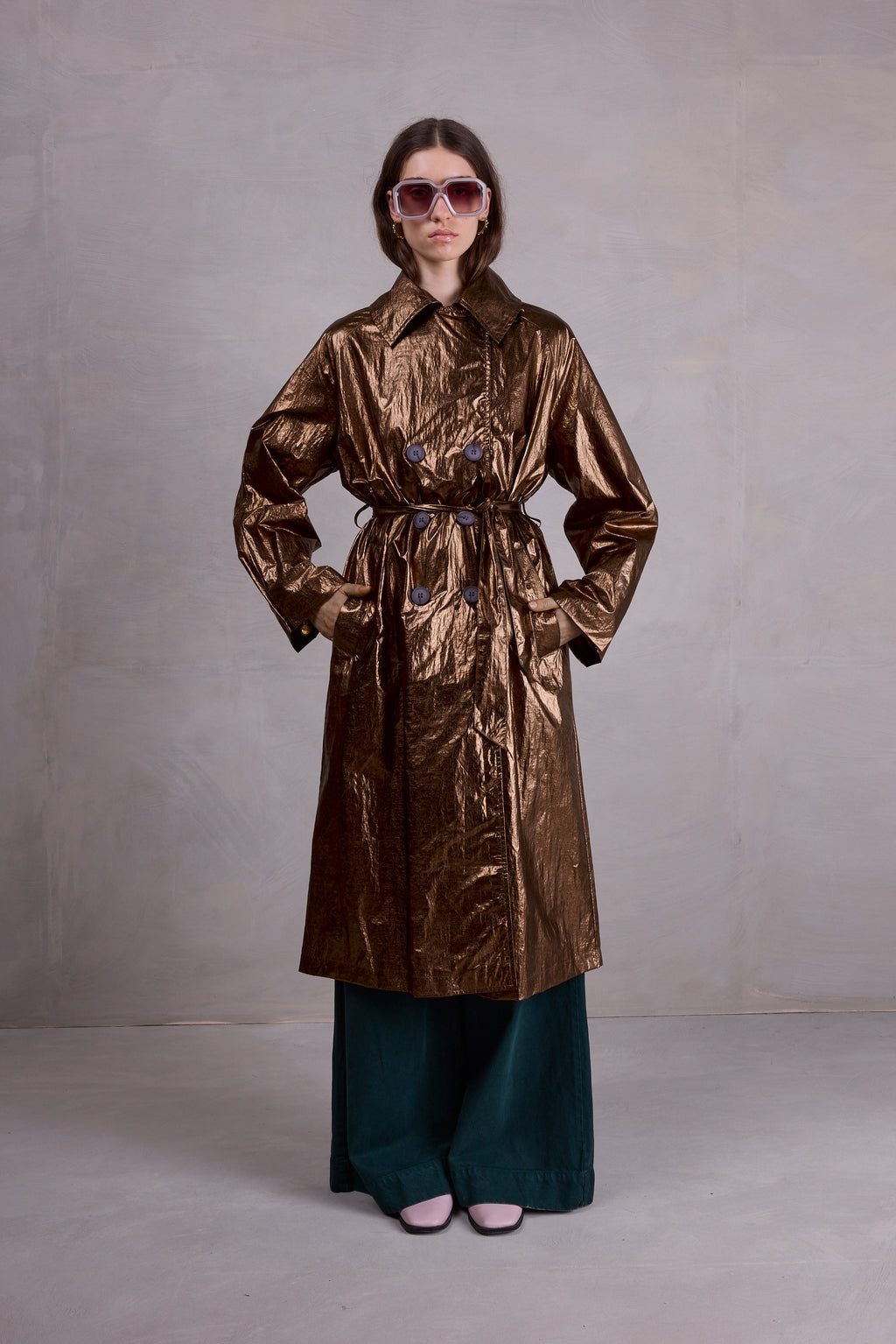 Manteau de trench en cuivre Ferdi