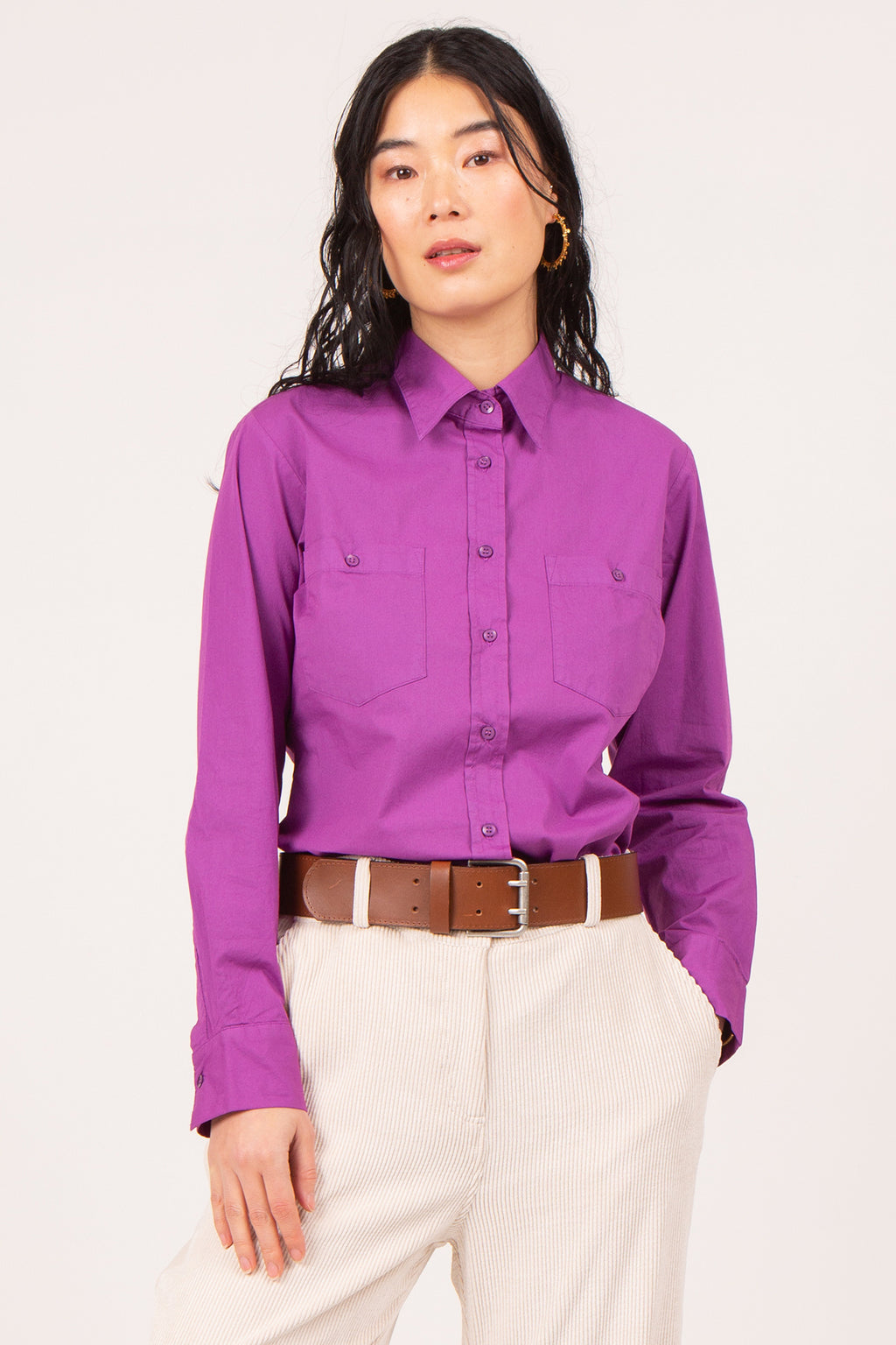 Cognac riem met dubbele sluiting