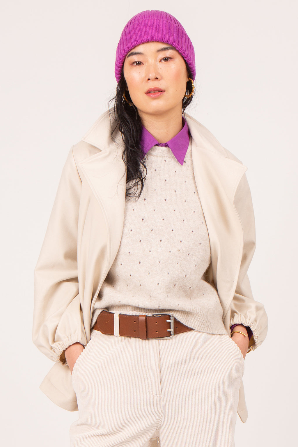 Cognac riem met dubbele sluiting