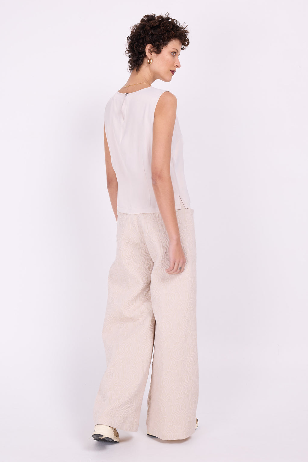 Danielle top en satin couleur ivoire