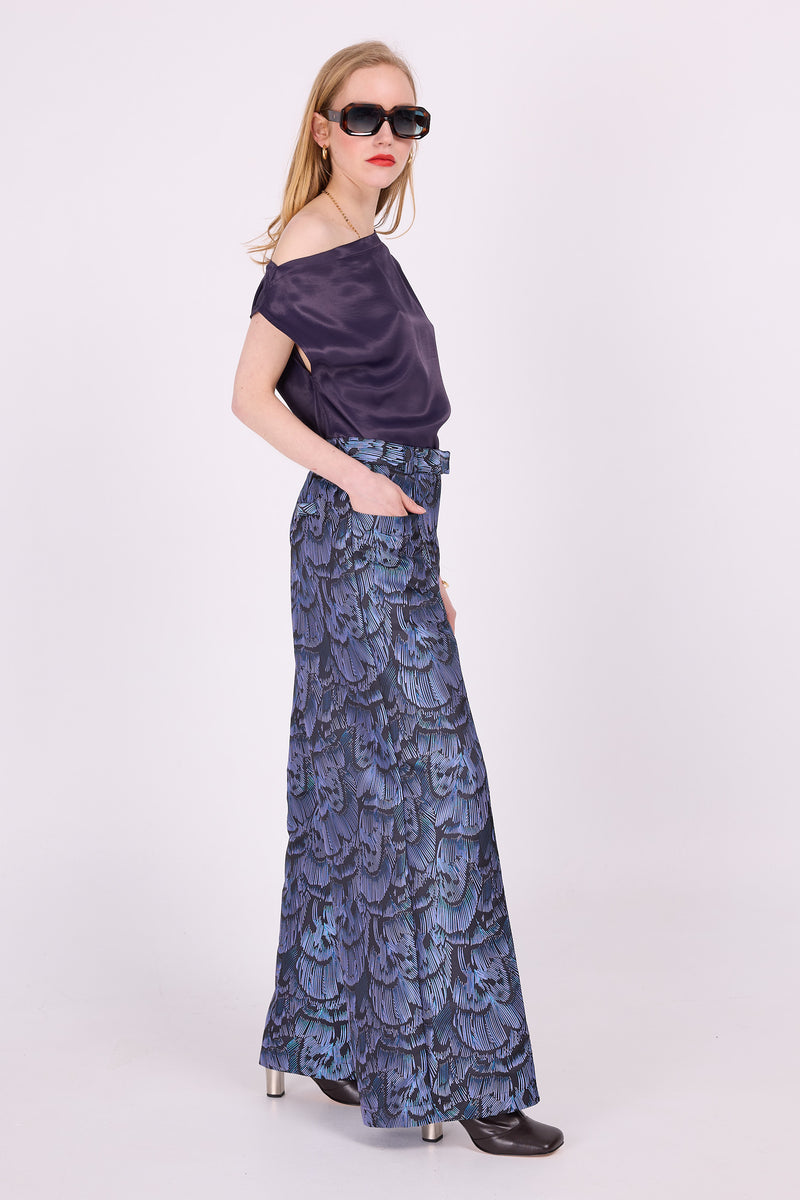 Pantalon Bolivar en libellule bleu lilas