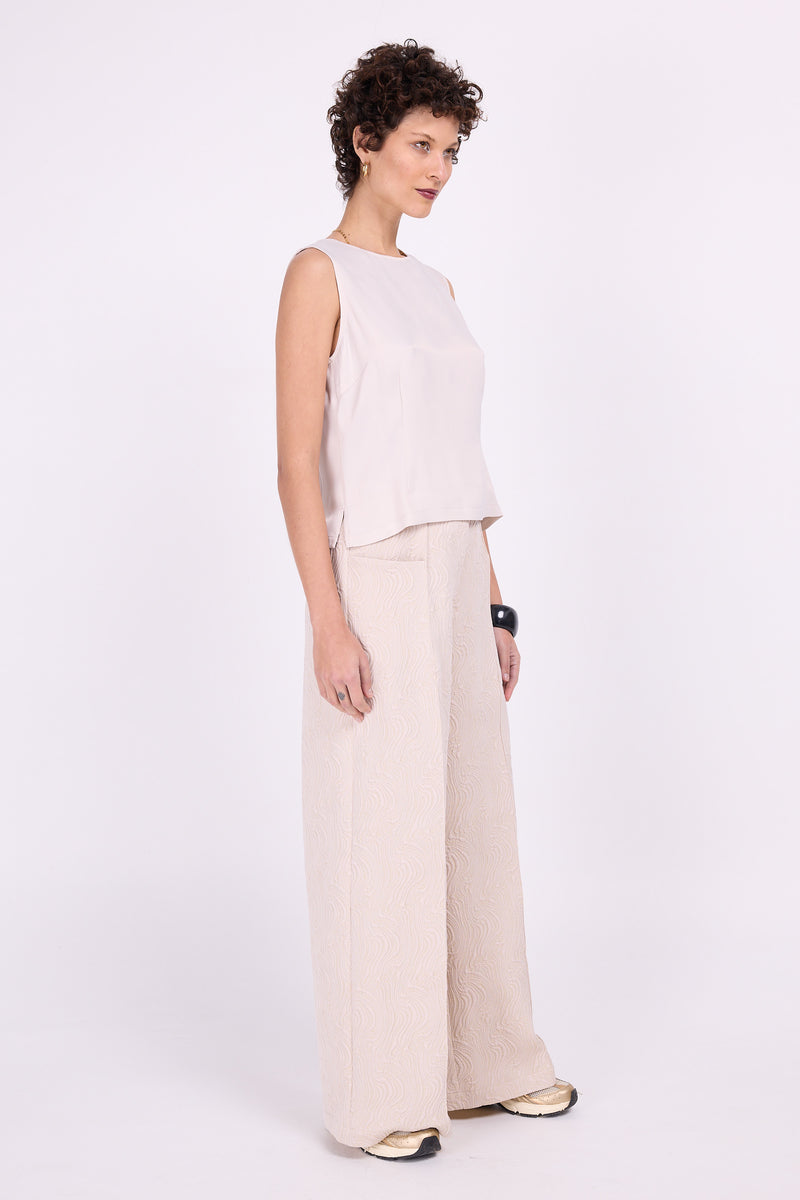 Pantalon Bolivar en crème poudre chic