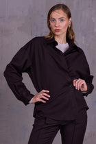 Gia asymmetrical blouse in dafter dark