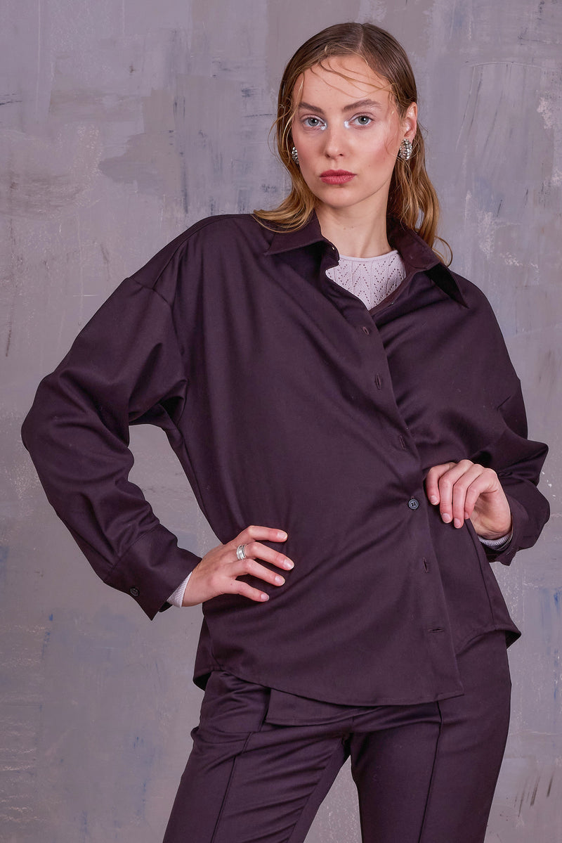 Gia asymmetrical blouse in dafter dark