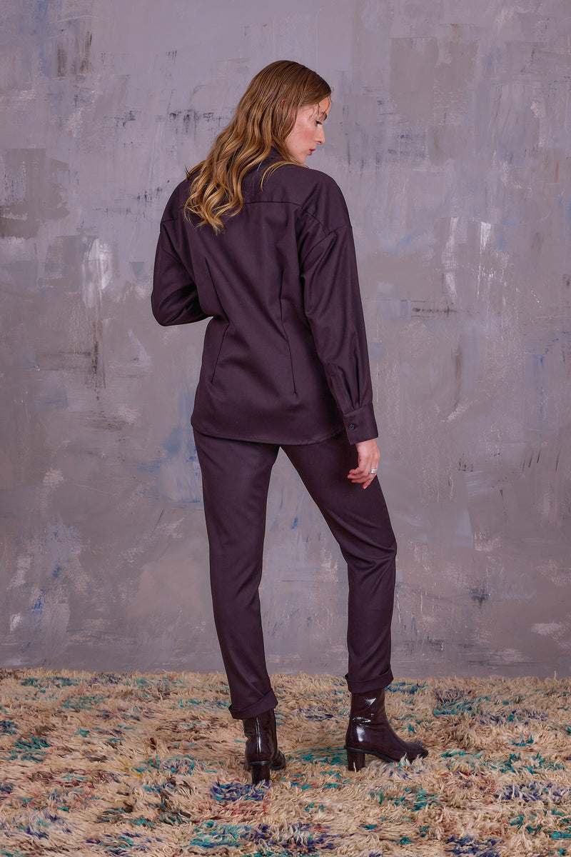 Gia asymmetrical blouse in dafter dark