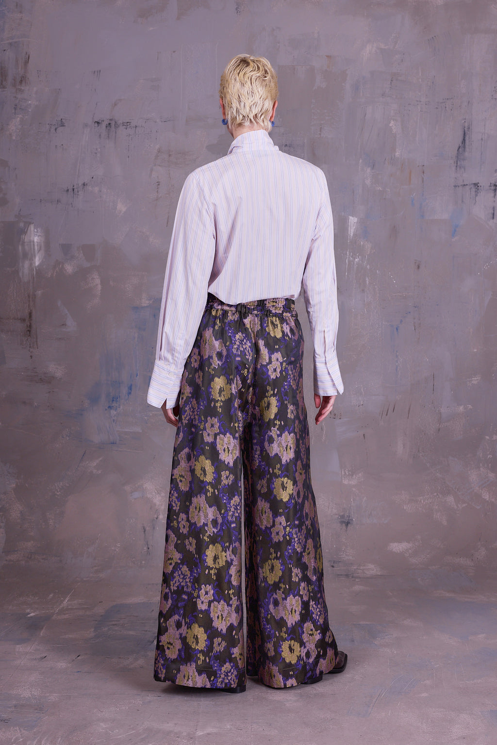 Gilou shirt in lilac blue vintage cotton stripes