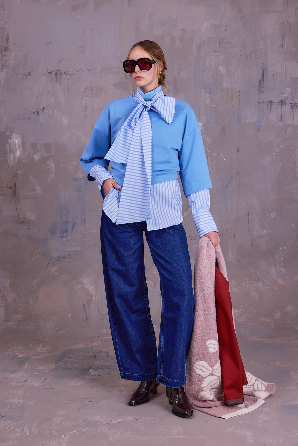 Gilou shirt in blue vintage cotton stripes