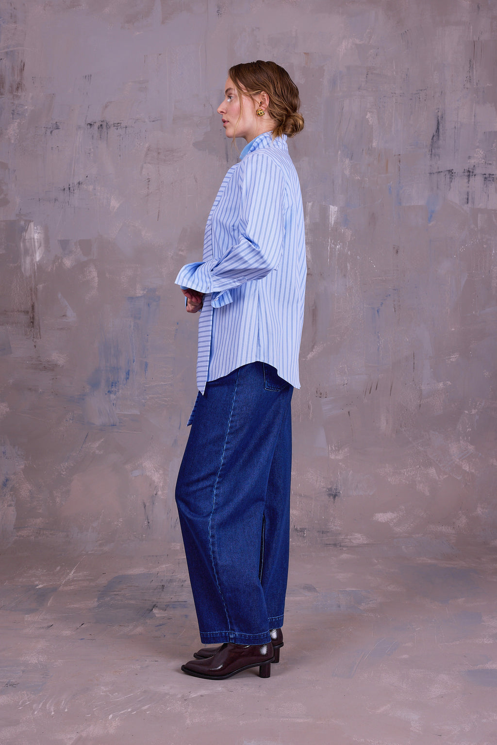 Gilou shirt in blue vintage cotton stripes