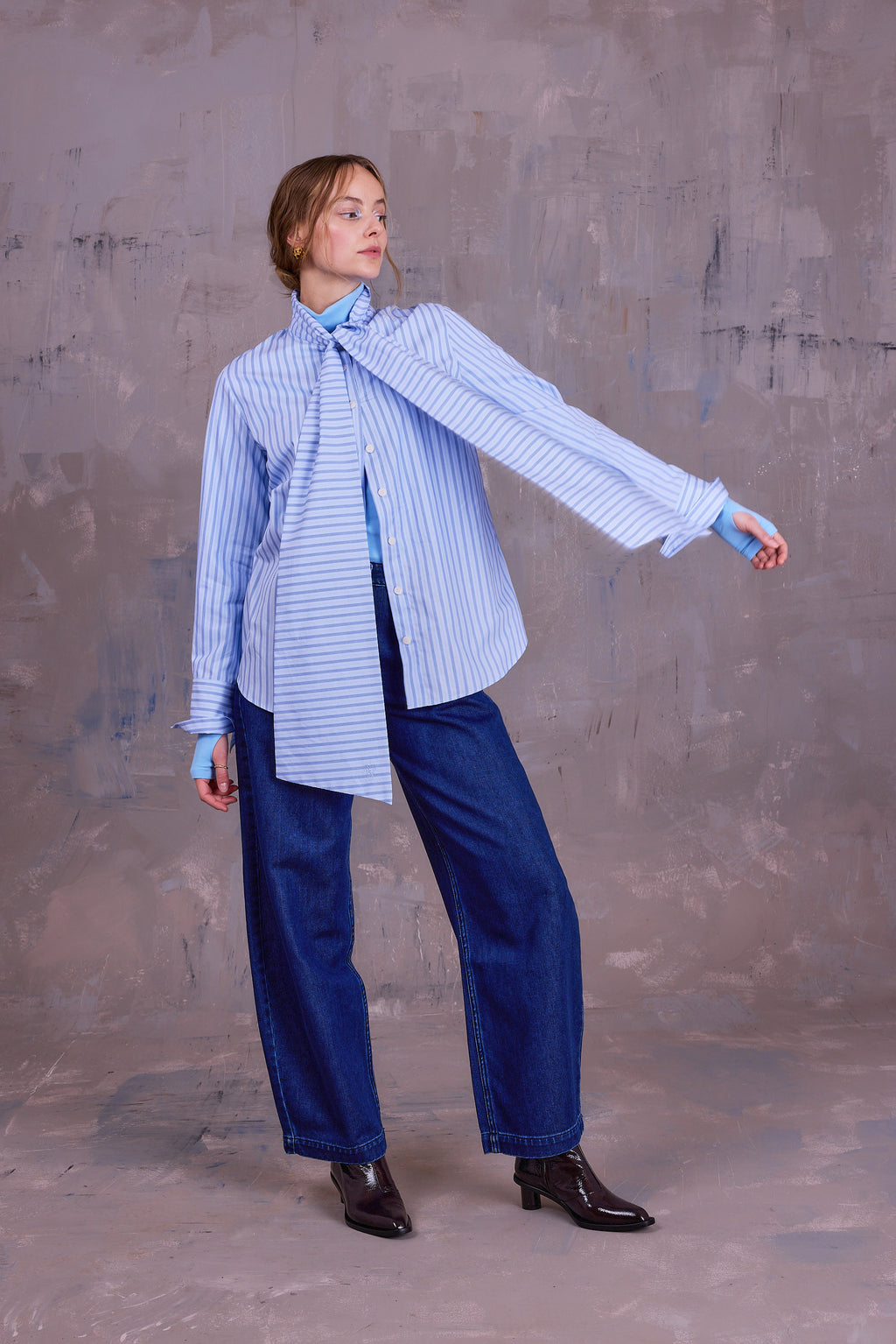 Gilou shirt in blue vintage cotton stripes