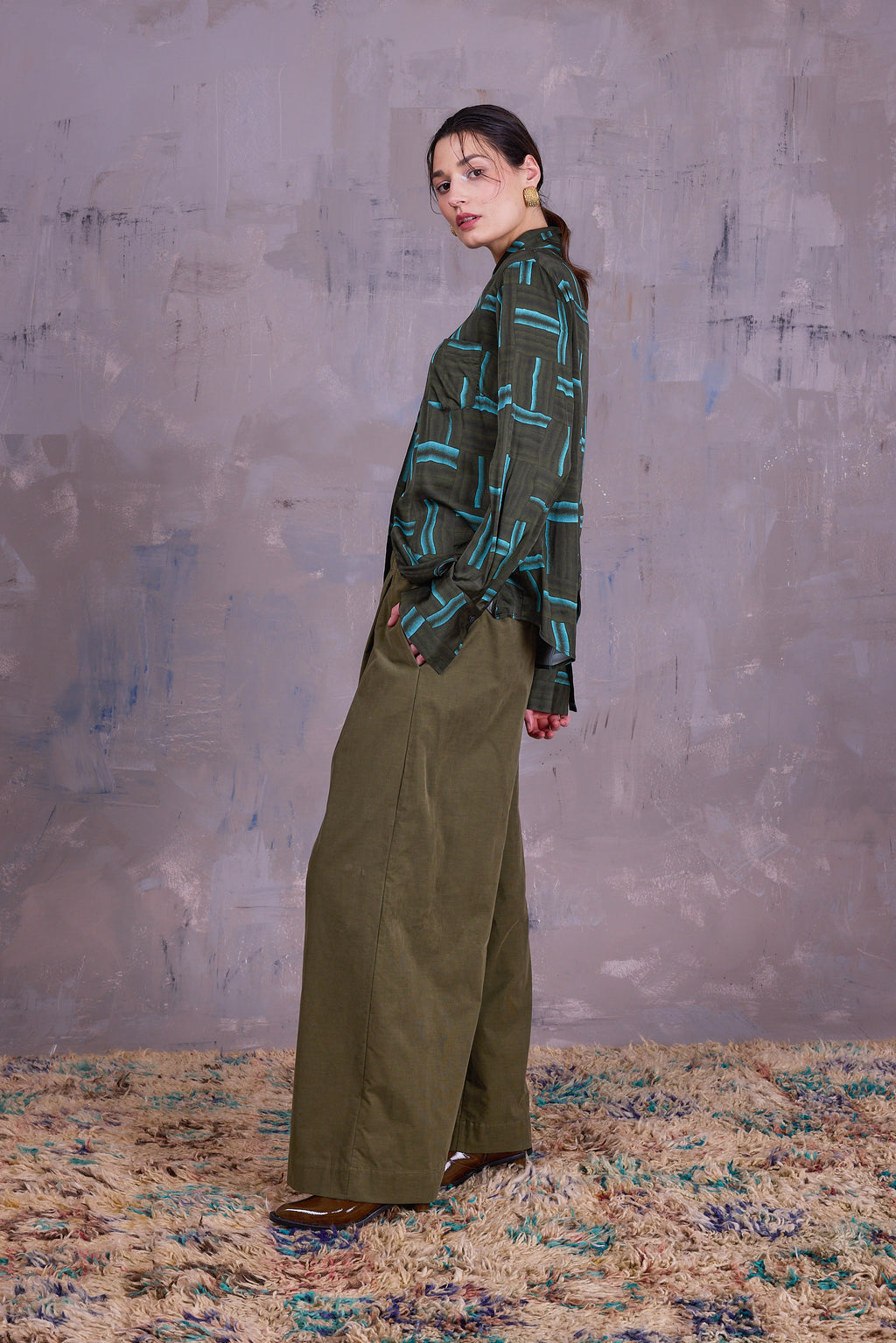 Filou hemd in forest green wovens