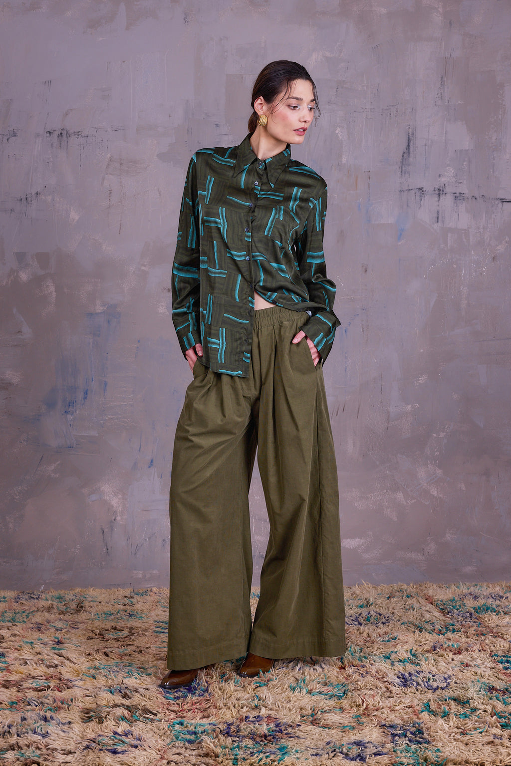 Filou hemd in forest green wovens