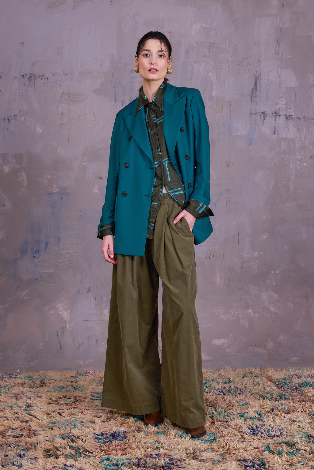 Filou hemd in forest green wovens