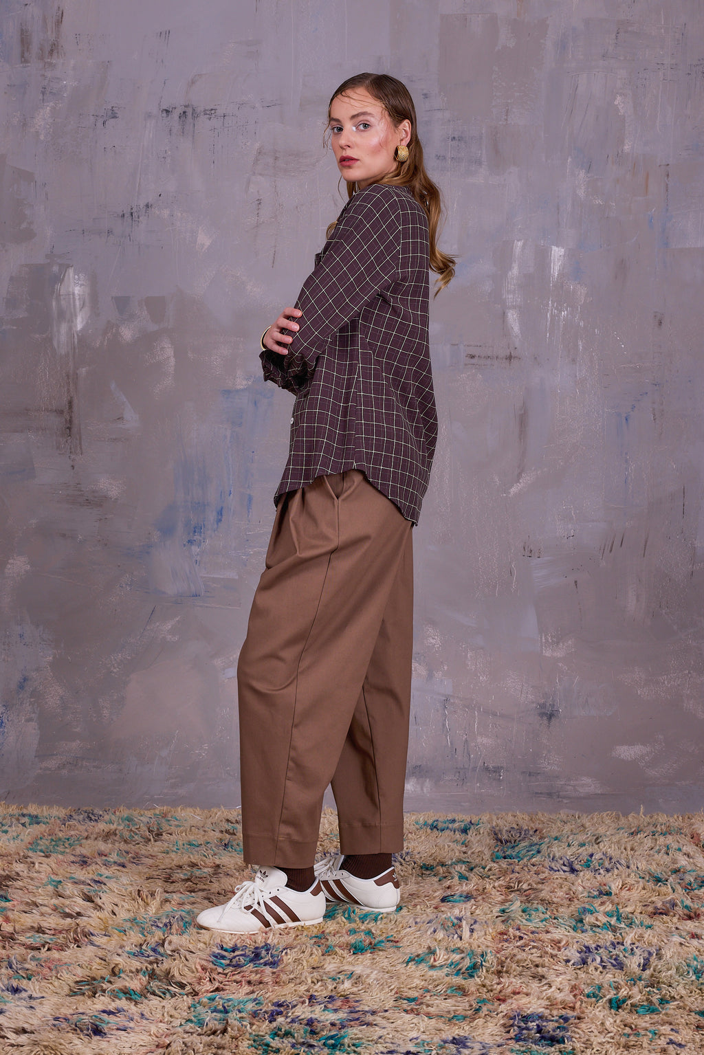 Filou hemd in brown ecru checks