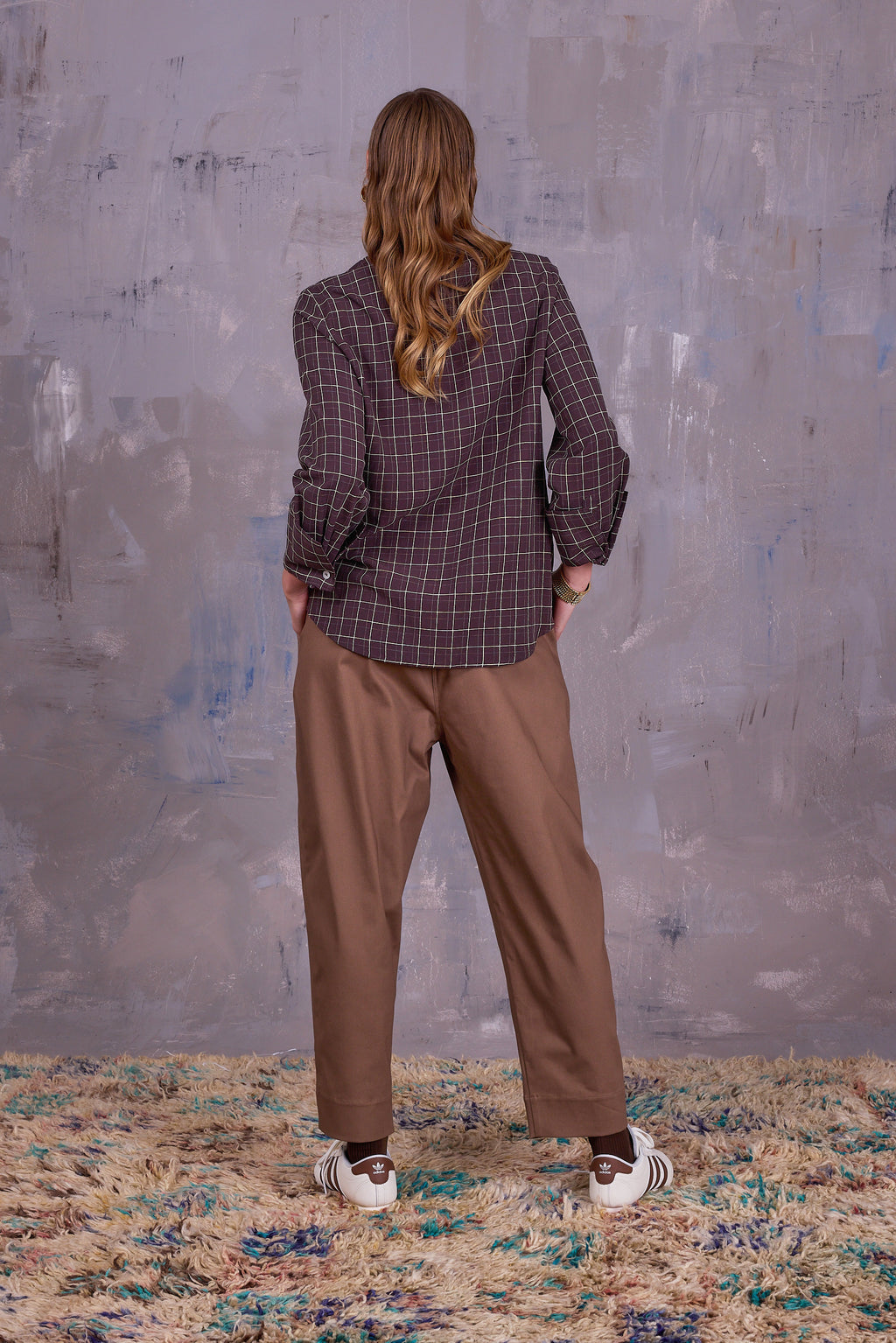 Filou hemd in brown ecru checks