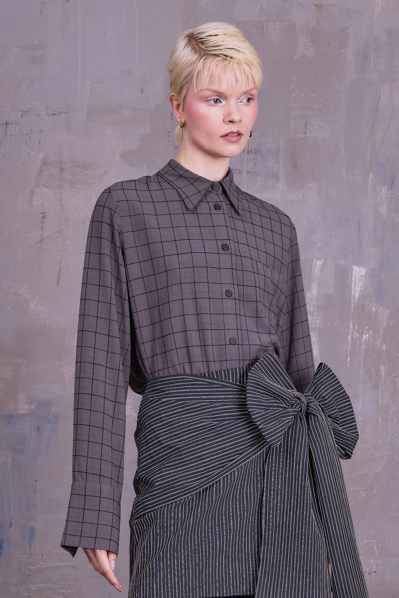 Filou hemd in grey black checks