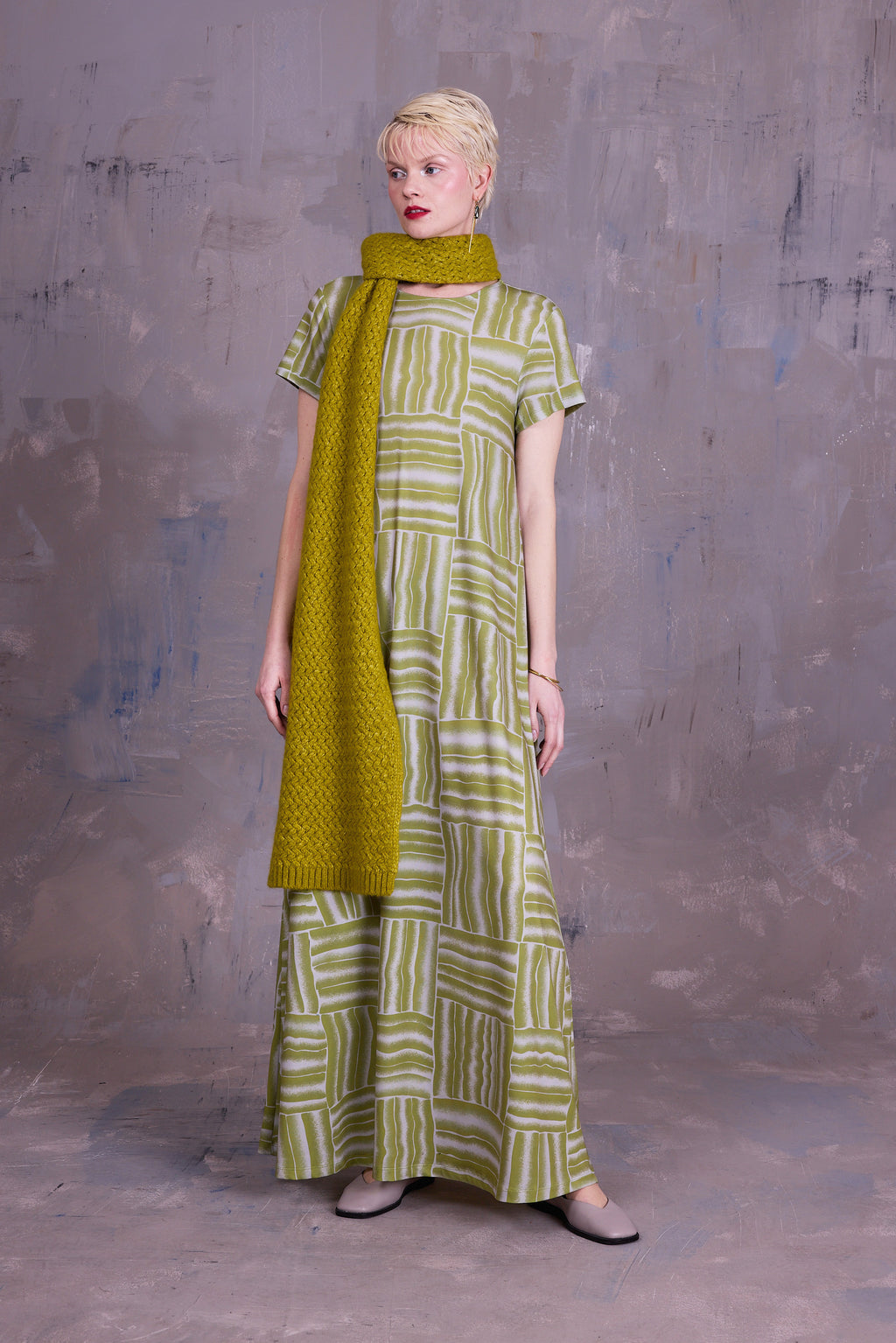 Ciska jurk in lemon grass wovens