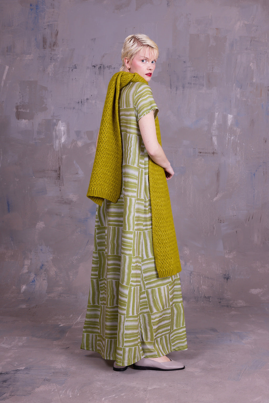 Ciska jurk in lemon grass wovens