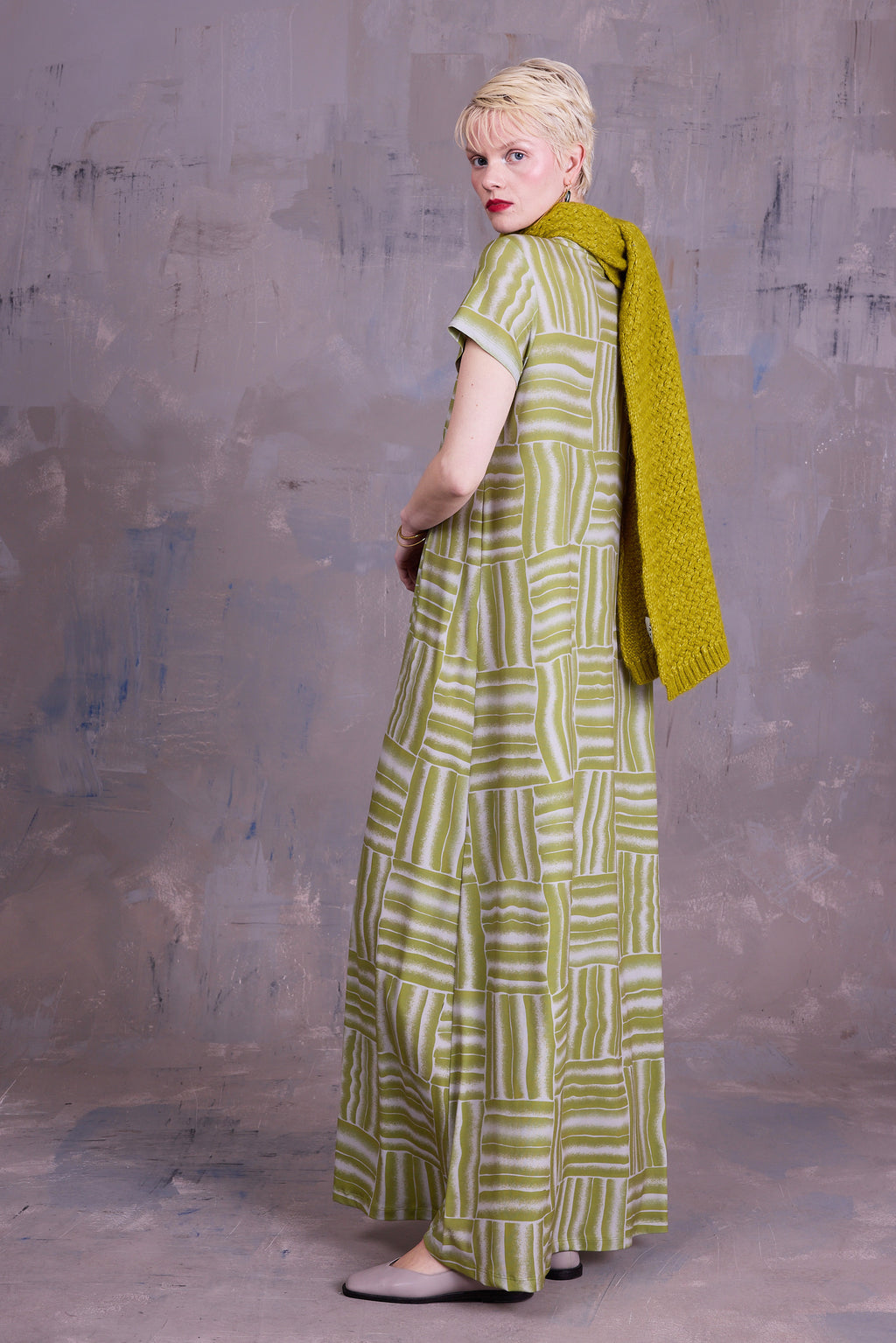 Ciska jurk in lemon grass wovens