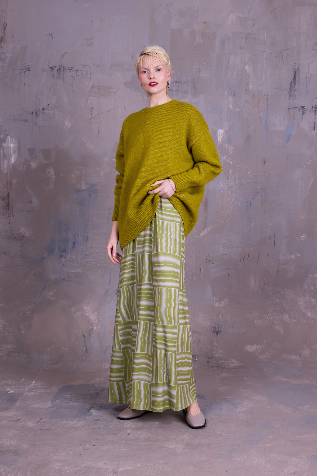 Ciska jurk in lemon grass wovens
