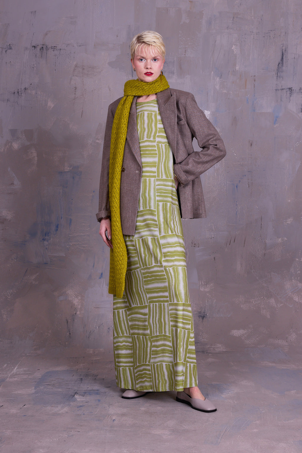 Ciska jurk in lemon grass wovens
