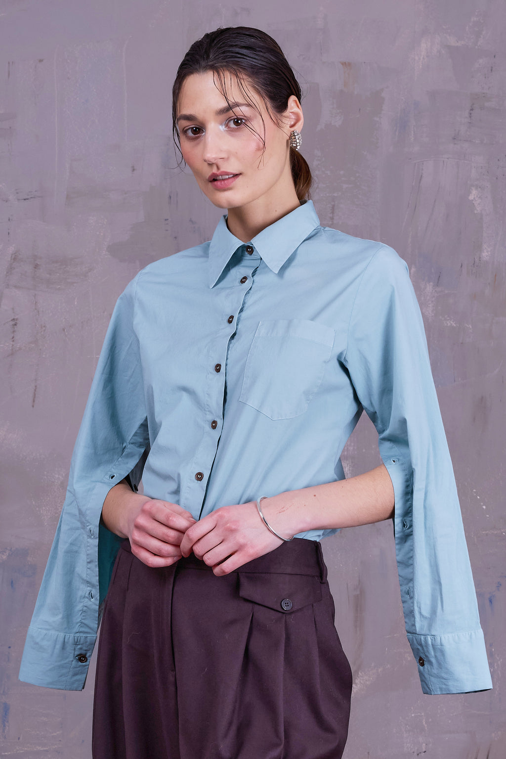 Godiva shirt in misty sage