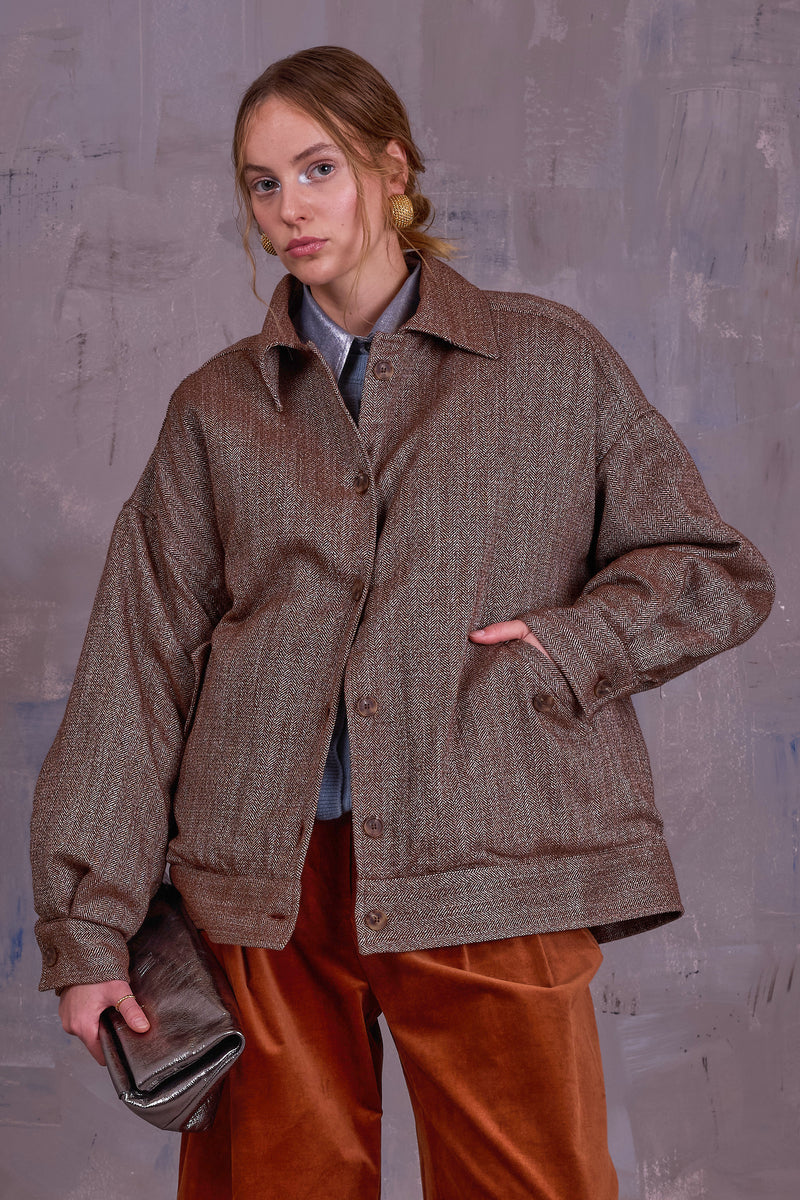 Gerrit jacket in coconut herringbone