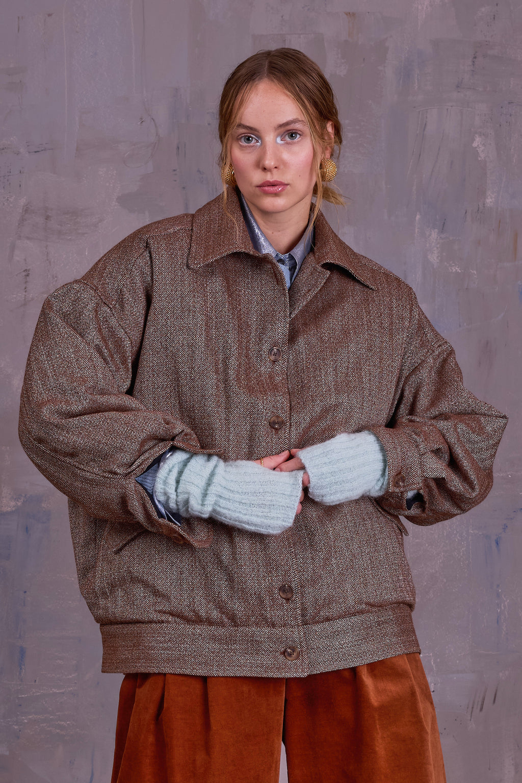 Gerrit jacket in coconut herringbone