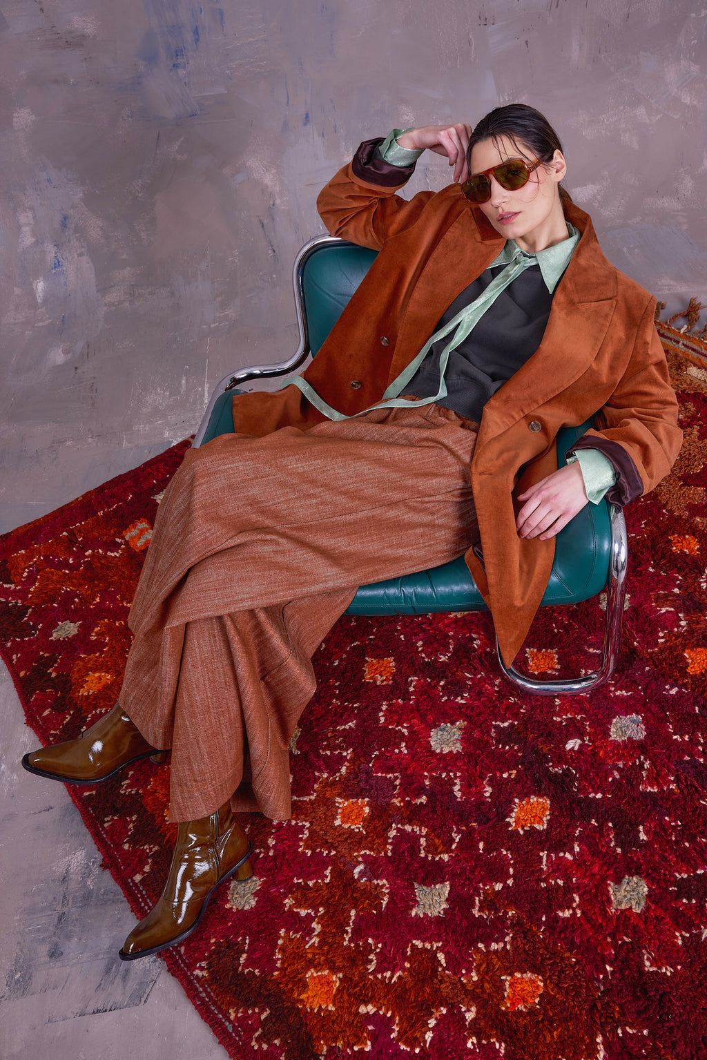 Gaspar jas in hazelnut velvet