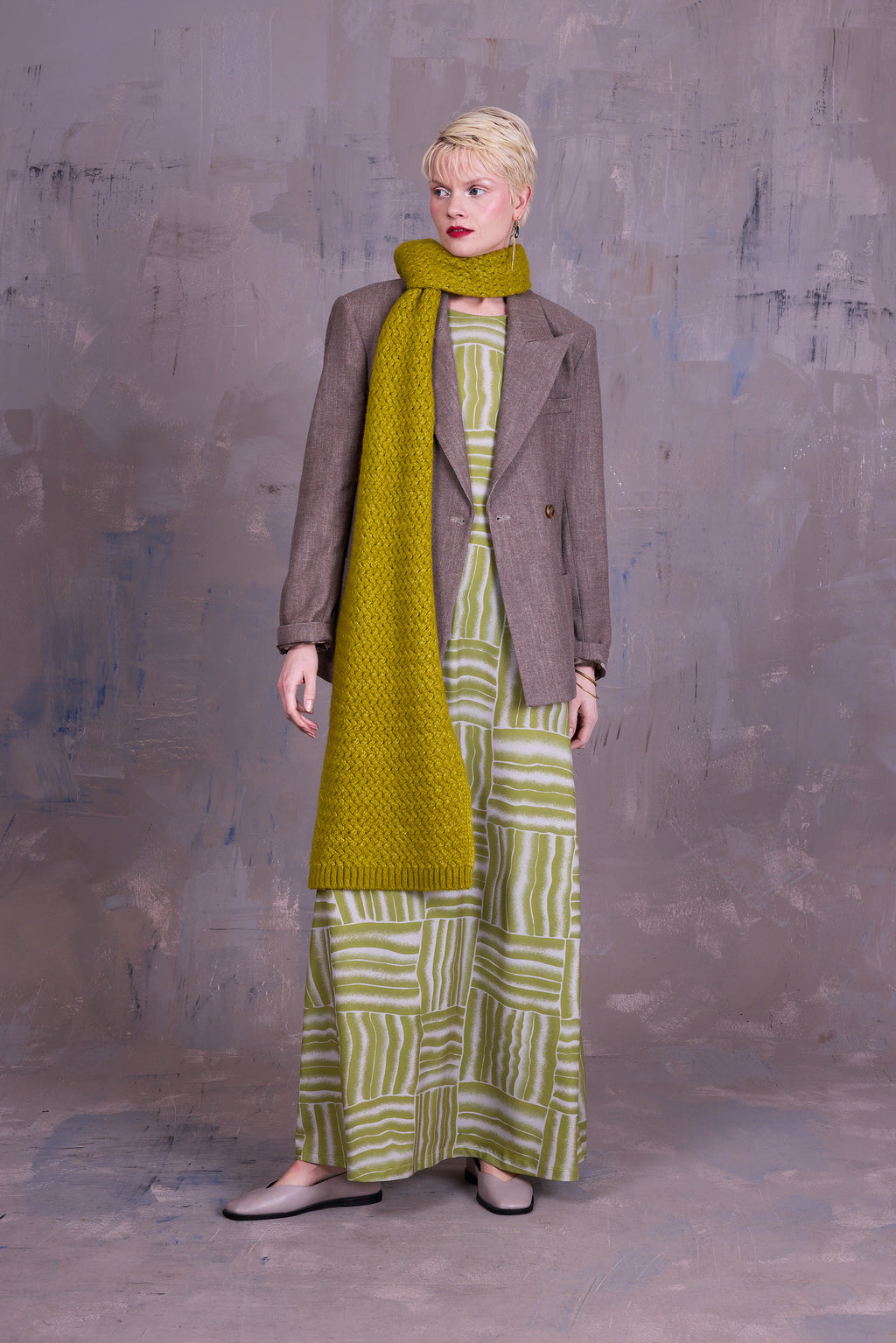 Davos blazer in greige gabardine