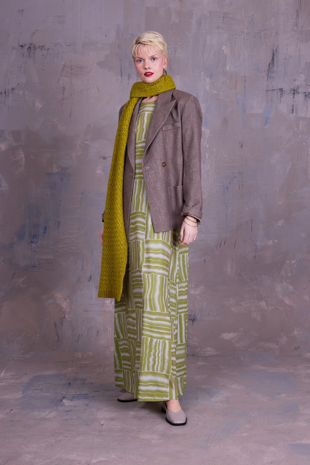 Davos blazer in greige gabardine
