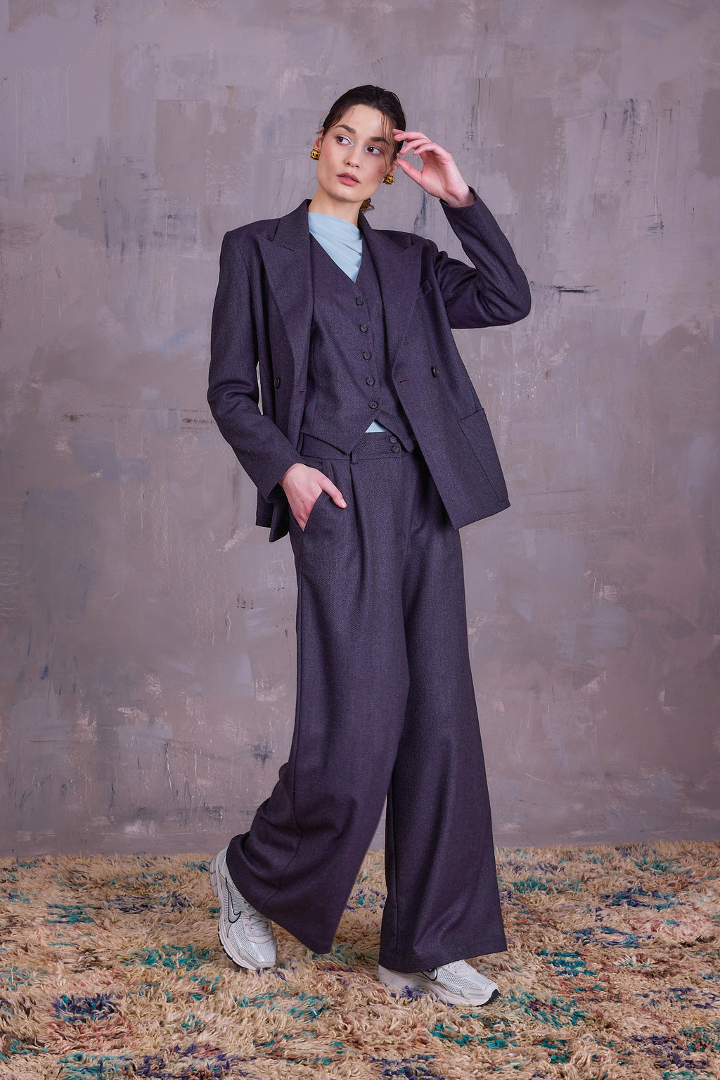 Davos blazer in dark blue blend