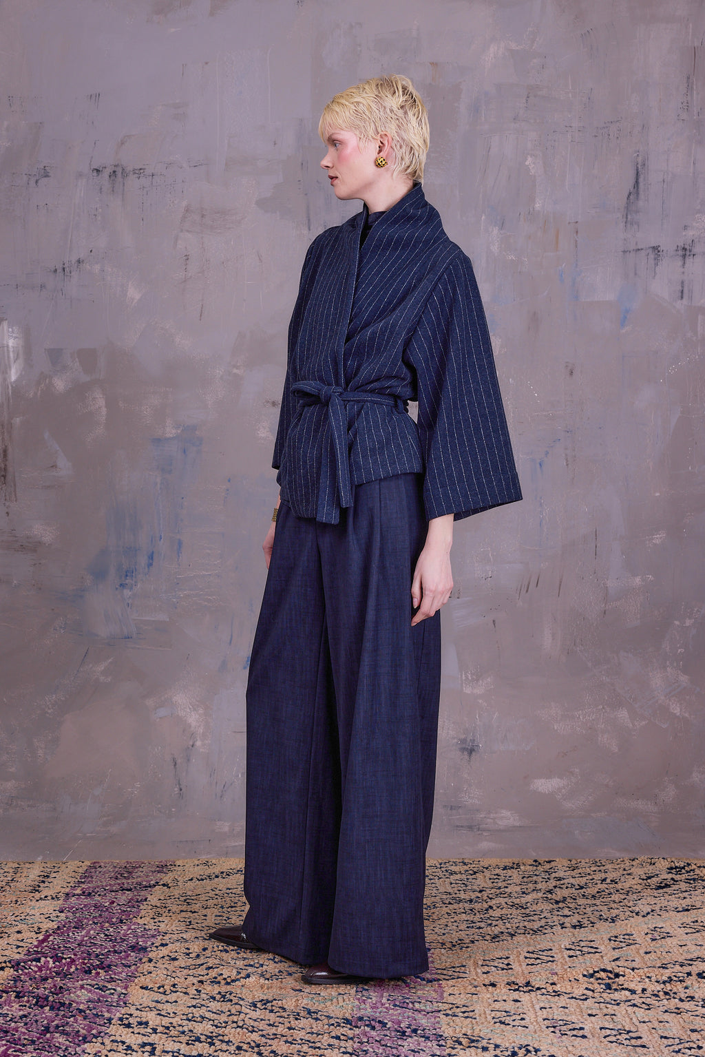 Ediz pinstripe kimono jacket