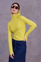 Gelano knitted hoodie in canary