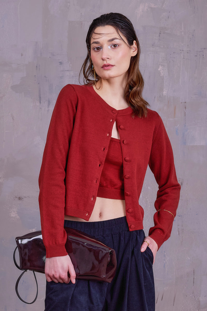 Grace cardigan in red clay