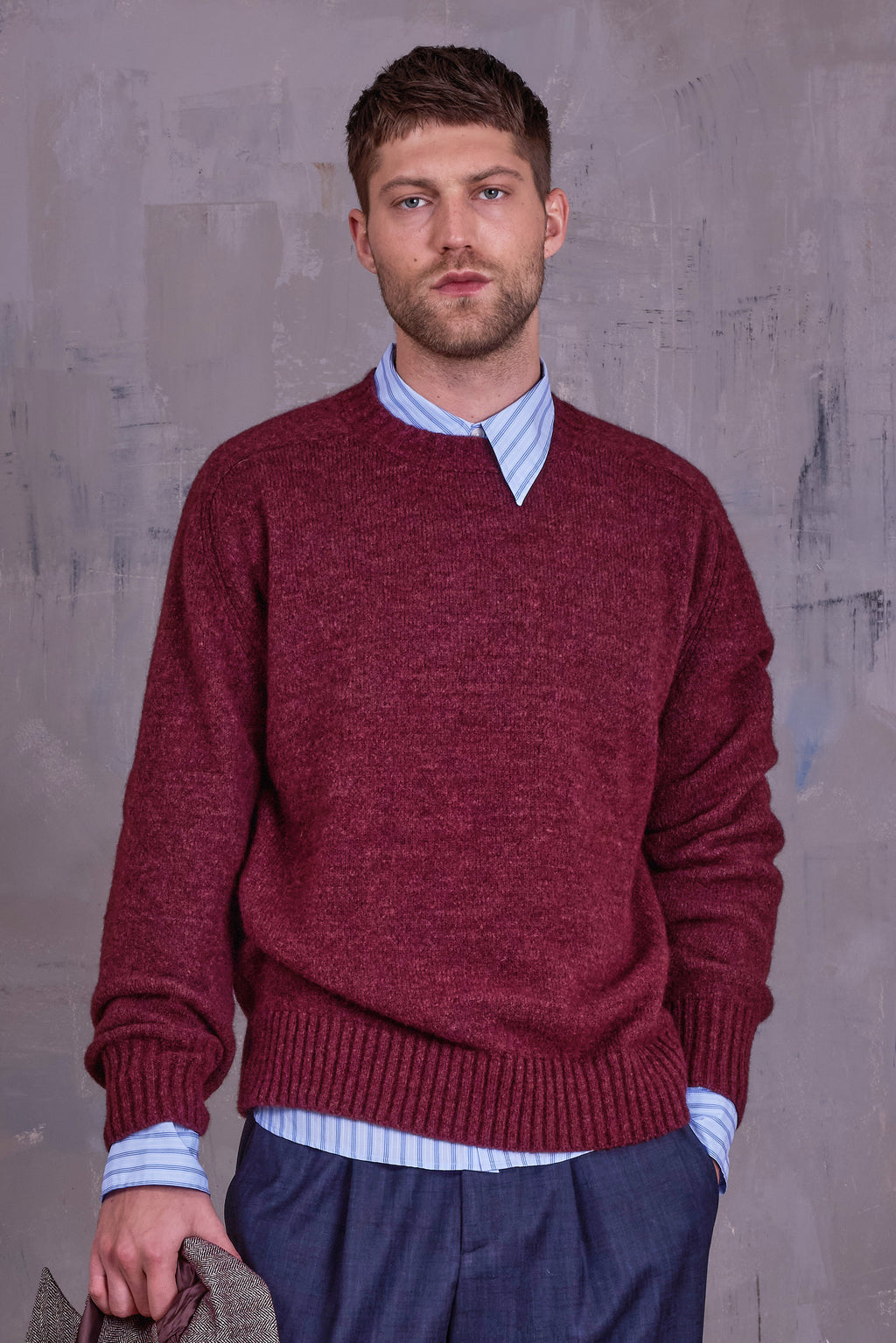 Geena knitted sweater in merlot
