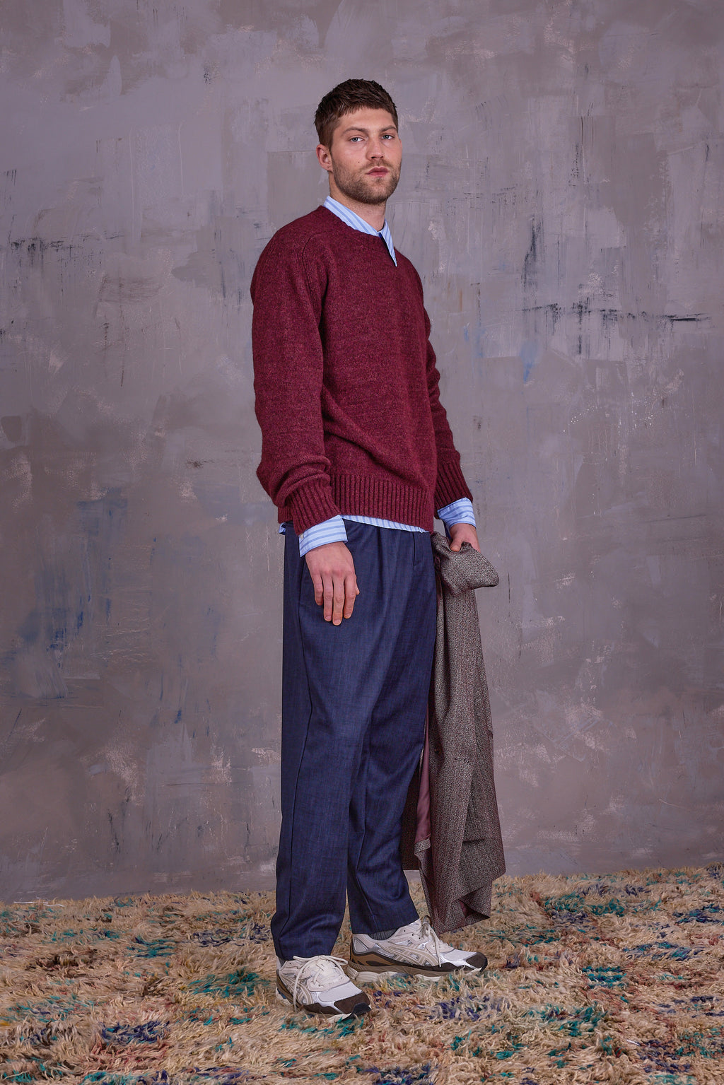 Geena knitted sweater in merlot