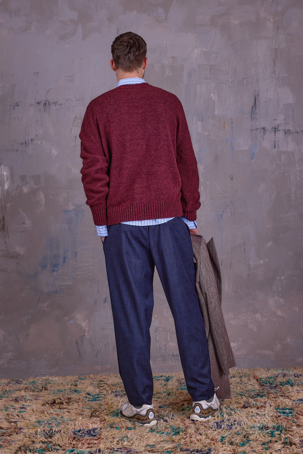 Geena knitted sweater in merlot