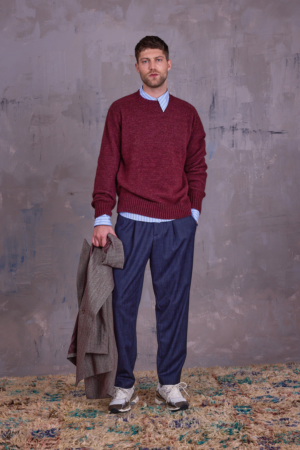 Geena knitted sweater in merlot