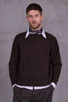 Ginger knitted sweater in dark coffee